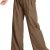 81VRhUz-E0L._AC_SL1500 Women's Casual Striped High Waisted Wide Leg Pants Elastic Waist Loose Fit Trousers