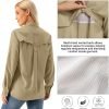 81VfzVdgkcL._AC_SL1500 Womens UPF 50+ UV Sun Protection Safari Shirts Long Sleeve Outdoor Cool Quick Dry Fishing Hiking Gardening Shirts