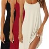 81av5qHL_BL._AC_SL1500 3 Pcs Women's Sleeveless Nightgown, Scoop Neck Pajama Dress Racerback Sleep Dress Sleeveless Nightdress Chemise