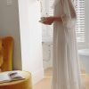 81gUYJswZwS._AC_SL1500 Women's Lace  Nightgown Long Sleeve Sleepwear Nightdress