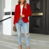 Womens Casual Blazers Long Sleeve Lapel Button Slim Work Office Blazer Jacket