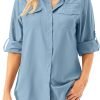 91xUQb4hywL._AC_SL1500 Womens UPF 50+ UV Sun Protection Safari Shirts Long Sleeve Outdoor Cool Quick Dry Fishing Hiking Gardening Shirts