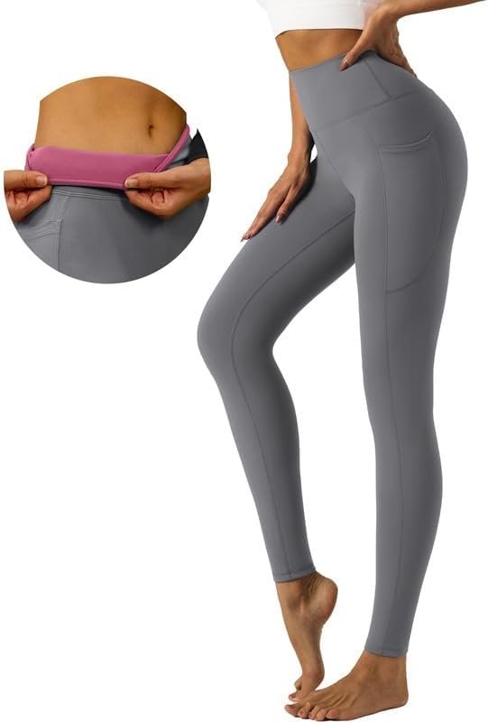 Womens Yoga Leggings Tummy Control Yoga Pants with Pockets High Waist Buttery Soft Workout Leggings