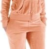 Womens Jogging Suits Sets Running Velour Outfit Zipper Warm Up 2 Pieces Hoodie and Pant Tracksuit