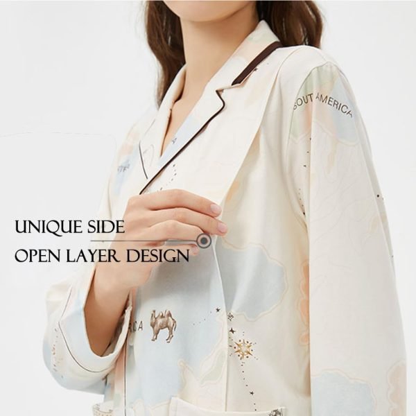 Maternity & Nursing Knit Cotton Pajama Set Sleepwear Long Sleeve Top & Bottom Breastfeeding for Pregnant Women