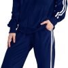 Womens Jogging Suits Sets Running Velour Outfit Zipper Warm Up 2 Pieces Hoodie and Pant Tracksuit