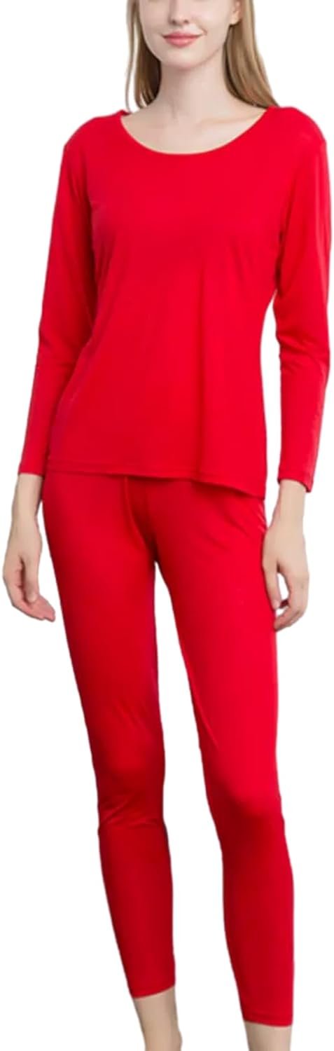 Womens Silk Long Underwear Mulberry Silk Long Johns Silk Thermal Underwear Sets Cold Weather Base Layer
