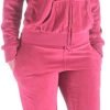 Womens Jogging Suits Sets Running Velour Outfit Zipper Warm Up 2 Pieces Hoodie and Pant Tracksuit