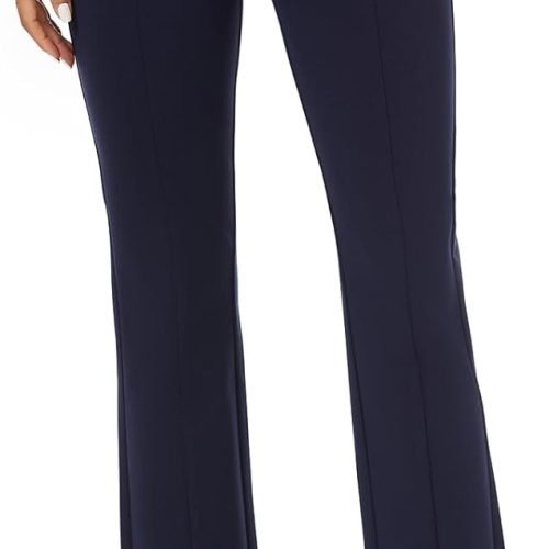 Women's High Waist Stretchy Bootcut Dress Work Slacks Pants with Pockets