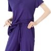 51OQ3DYwLyL._AC_SL1293 Soft Bamboo Viscose Pajamas Set for Women Summer Sleepwear Pjs Comfy Short Sleeve Tops Capri Pants Sets