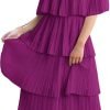 51VuiyjC2ML._AC_SL1000 Women's Off The Shoulder Ruffles Summer Valentines Day Loose Casual Chiffon Long Party Beach Maxi Dress