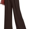 Women's Wide Leg Dress Pants High Elastic Waisted in The Back Business Work Causal Trousers Long Straight Suit Pants