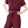 51XVNeZmi2L._AC_SL1299 Soft Bamboo Viscose Pajamas Set for Women Summer Sleepwear Pjs Comfy Short Sleeve Tops Capri Pants Sets