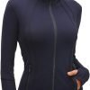 51YaLzFbJbL._AC_SL1500 Womens Sports Running Yoga Jacket Slim Fit Full Zip Track Jacket Turtleneck Workout Jacket