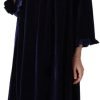 51a5srEnXsL._AC_SL1500 Women's Long Sleeve Nightgown Velvet Sleep Dress Ruffle Crew Neck Mid-length Nightdress