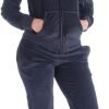 Womens Jogging Suits Sets Running Velour Outfit Zipper Warm Up 2 Pieces Hoodie and Pant Tracksuit