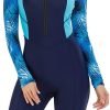 51tFagEgjsL._AC_SL1000 Women's One Piece Long Sleeve Rash Guard Knee High Bathing Suits Swimsuit Sport Surfing Wear Athletic Swimwear