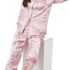 51tW1yisAJL._AC Women's Silky Satin Pajamas Set Long sleeve and Pants Sleepwear Soft and Comfy Button Down Loungewear Relaxed Fit