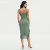 Women's Summer Midi Bodycon Sleeveless Backless Ruffle Hem Mermaid Cocktail Elegant Tank Dress