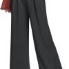 Women's Wide Leg Dress Pants High Elastic Waisted in The Back Business Work Causal Trousers Long Straight Suit Pants