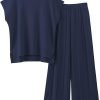 61-LCIcGF4L._AC_SL1500 2 Piece Outfits for Women Sweater Sets Knit Vest Tops Elastic Waisted Pants