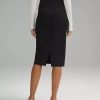 611omQO64iL._AC_SL1500 Women Office Work Pencil Skirts Stretchy High Waist Tummy Control Nylon Midi Bodycon Skirts Below Knee Back Slit