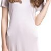 612XCKe0bOL._AC_SL1500 Women's Silk Nightgown Short Sleeve Pure Mulberry Silk Sleepshirt Scoop Neck Nightshirt Sleepwear