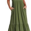 613dKK9BxkL._AC_SL1500 Women's Summer Casual Short Sleeve Crewneck Swing Dress Flowy Tiered Maxi Beach Dress with Pockets