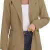 6156poTj_kL._AC_SL1500_62a2ffe9-94e6-4532-940f-0dde923a67e9 Women Open Front Blazers Long Sleeve Casual OL Office Slim Buttonless Suit Jacket with Pockets