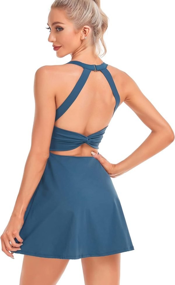 615BF9yTe1L._AC_SL1500 Womens Tennis Dress with Built in Shorts and Bra Workout Dress Golf Athletic Dress for Women