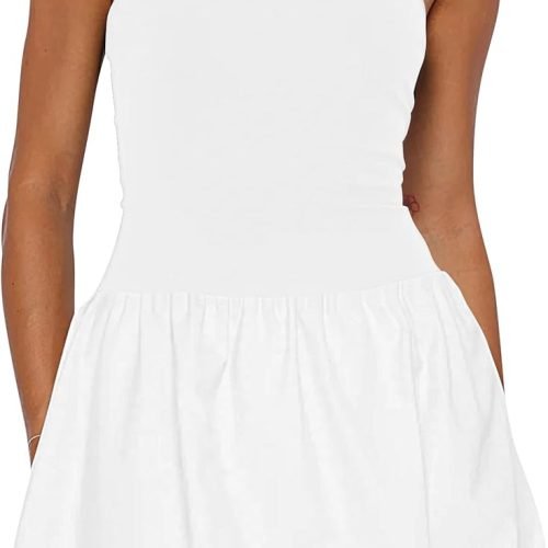 615Zmb1YzyL._AC_SL1500 Women Strapless Tube Top Dress Bubble Skirt Cute Summer Mini Short Dresses Bandeau Corset Dress Casual