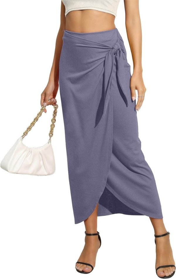 615tsV8E6WL._AC_SL1500_11947b12-cb8f-4830-b0af-9edfdab098e0 Women’s Maxi Skirt High Waist Wrap Pencil Long Skirts for Women Slim Boho Draped Front Bodycon Dresses