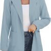 6166rq1mQpL._AC_SL1500_ef7af6f1-5325-44d3-a000-0040cebd9c8b Women Open Front Blazers Long Sleeve Casual OL Office Slim Buttonless Suit Jacket with Pockets