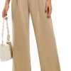 617GuyBAjTL._AC_SL1500 Libin Women's Wide Leg Pants High Waisted Work Dress Pants Loose Fit Back Elastic Waist Business Casual Trousers Office
