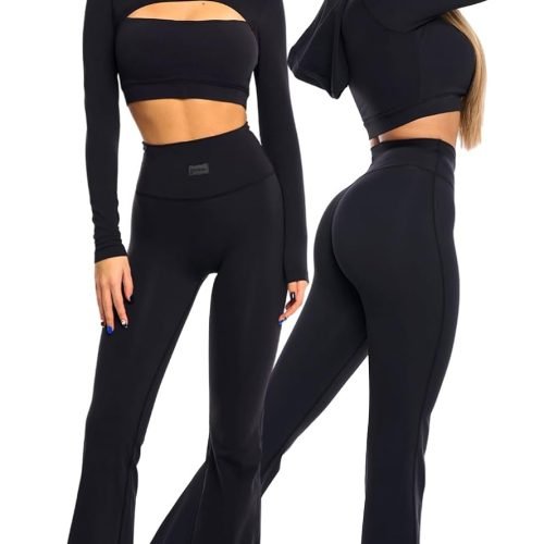 618HmroLz-L._AC_SL1500 Flare Leggings Bootcut Yoga Pants for Women Buttery Soft High Waisted Tummy Control Flared Workout Leggings