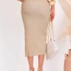 61BwEK0WxtL._AC_SL1500 Midi Pencil Basic Skirt Casual Solid Split Side Stretchy Ribbed Knit Bodycon Mid Length Skirts for Women