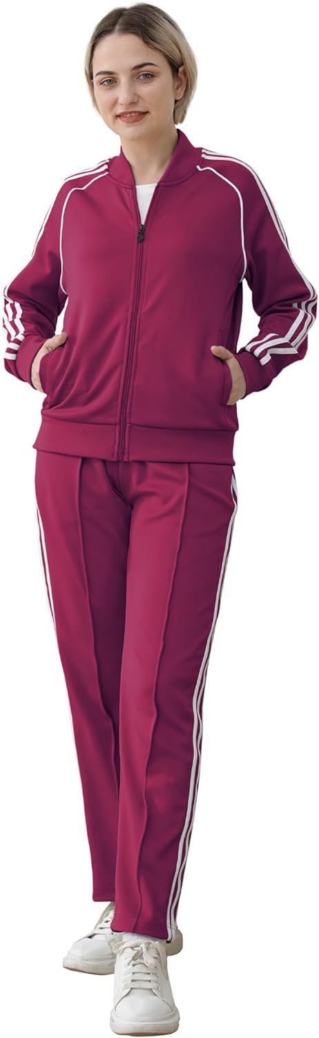 61Dk0_dlJ7L._AC_SL1500 Tracksuit for Women 2 Piece Sweatsuit Outfits Long Sleeve Zip Up Lounge Jogging Suits