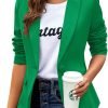 Womens Casual Blazers Long Sleeve Lapel Button Slim Work Office Blazer Jacket