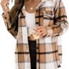 61MQqc51uOL._AC_SL1200 Trendy Queen Womens Flannel Shacket Jacket Casual Plaid Button Down Long Sleeve Shirt Fall Clothes Outfits