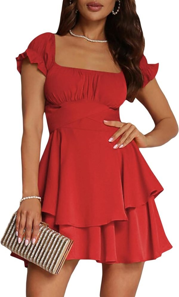 Women Graduation Dress Spaghetti Straps Sleeveless Short Dresses Y2k Low Cut Bodycon Going Out A-Line Mini Dress