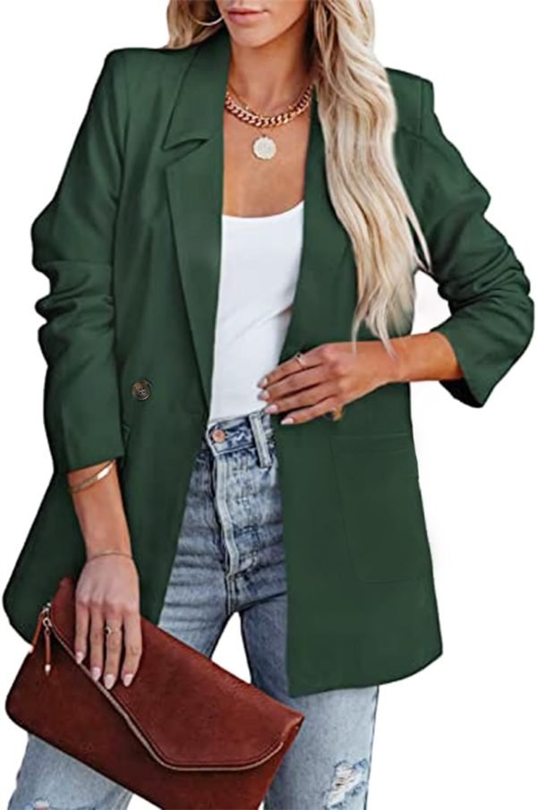 Womens Casual Blazers Oversized Open Front Cardigan Long Sleeve Work Office Blazer Jackets S-XXL