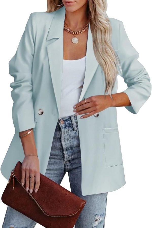 Womens Casual Blazers Oversized Open Front Cardigan Long Sleeve Work Office Blazer Jackets S-XXL