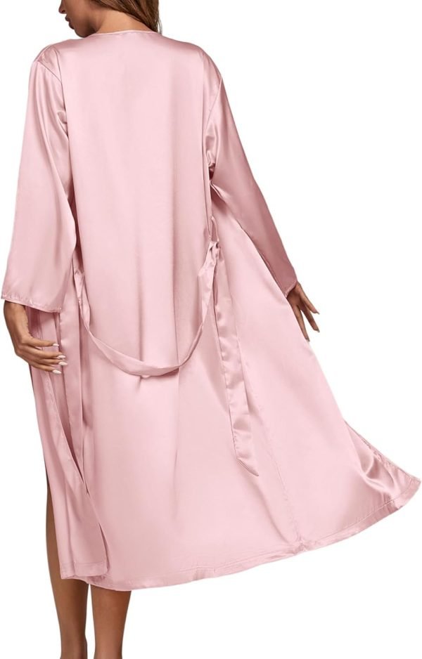 61VjRbRIXzL._AC_SL1500 Women's 3Pcs Pajamas Satin Cami Top and Shorts with Robe Sleepwear Set