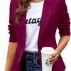 Womens Casual Blazers Long Sleeve Lapel Button Slim Work Office Blazer Jacket