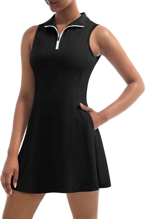 61YoqDn8M6L._AC_SL1500 Tennis Dress for Women, Tennis Golf Dresses with Built in Shorts and Pockets for Sleeveless Workout Athletic Dresses