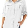 61aISCLJsqL._AC_SL1500 Women's UPF 50+ Long Sleeve UV Sun Protection Safari Shirt, Quick Dry SPF Hiking Fishing Breathable Shirts