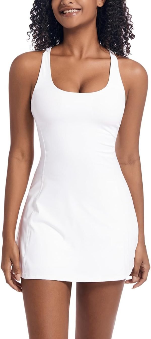 61cTErTgwtL._AC_SL1500_67529869-d149-40cd-9089-7881a274ffb8 Tennis Dress for Women Workout Dress with Built-in Bra & Shorts Pockets Athletic Dress for Exercise Golf Dresses