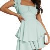 Women Graduation Dress Spaghetti Straps Sleeveless Short Dresses Y2k Low Cut Bodycon Going Out A-Line Mini Dress