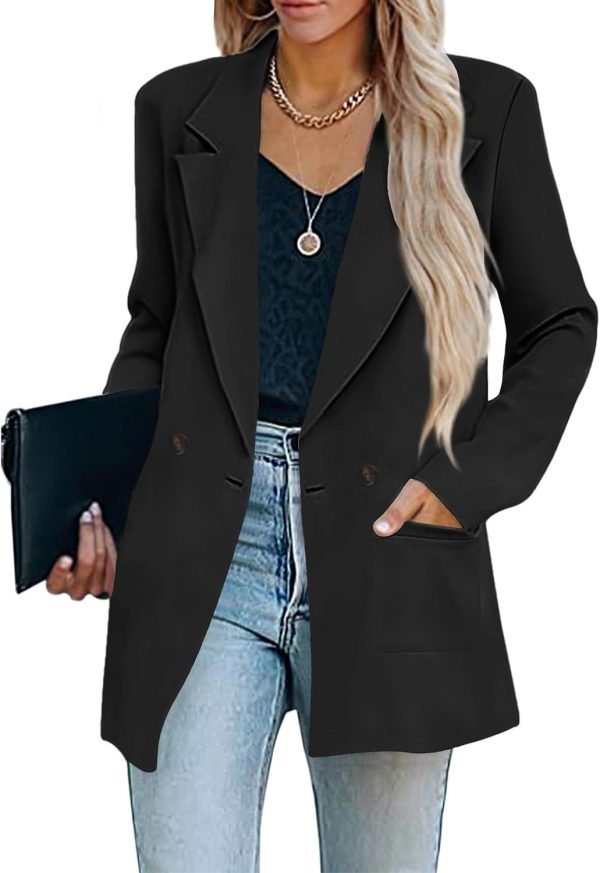 Womens Casual Blazers Oversized Open Front Cardigan Long Sleeve Work Office Blazer Jackets S-XXL