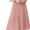 61dindLxg-L._AC_SL1500 Business Casual Shirt Dress for Women Long Sleeves Pleated Midi Dresses with Belt